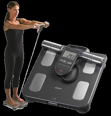 Balança de bioimpedância tetrapolar com eletrodos para mãos e pés